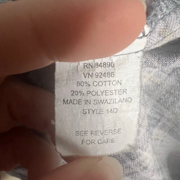 Haband men's size large blue flannel plaid long sleeve snap button - Picture 5 of 7